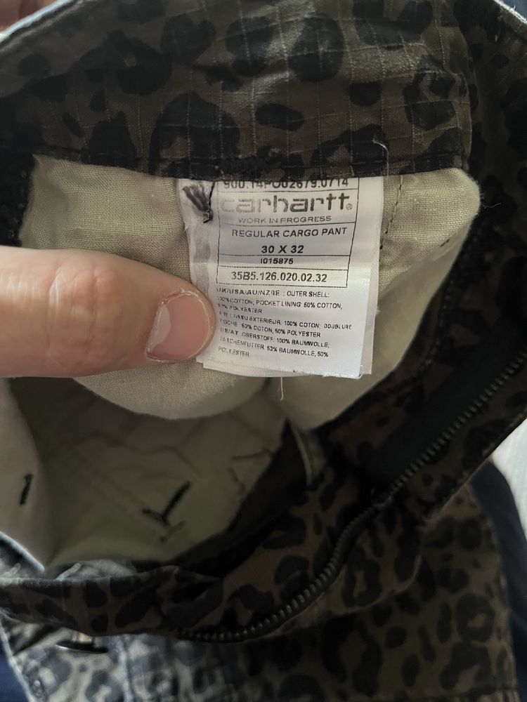 Мужские штаны carhartt cargo camo leopard хаки