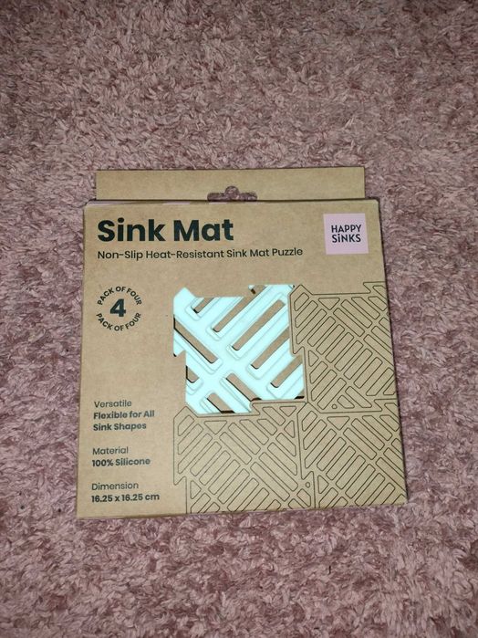 Zestaw silikonowych mat do zlewu 4szt 16.25×16.25  cm