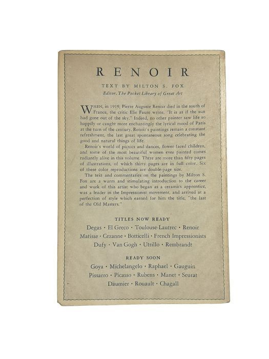 Renoir Pocket Library Of Great Art - Milton S. Fox