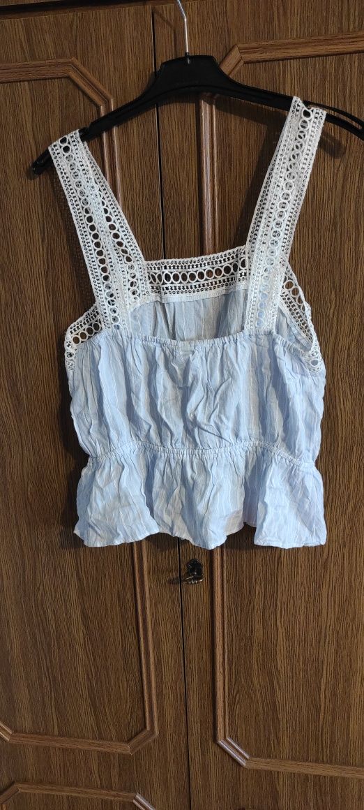 Bluzka na ramiączkach top koszulka h&m koronka