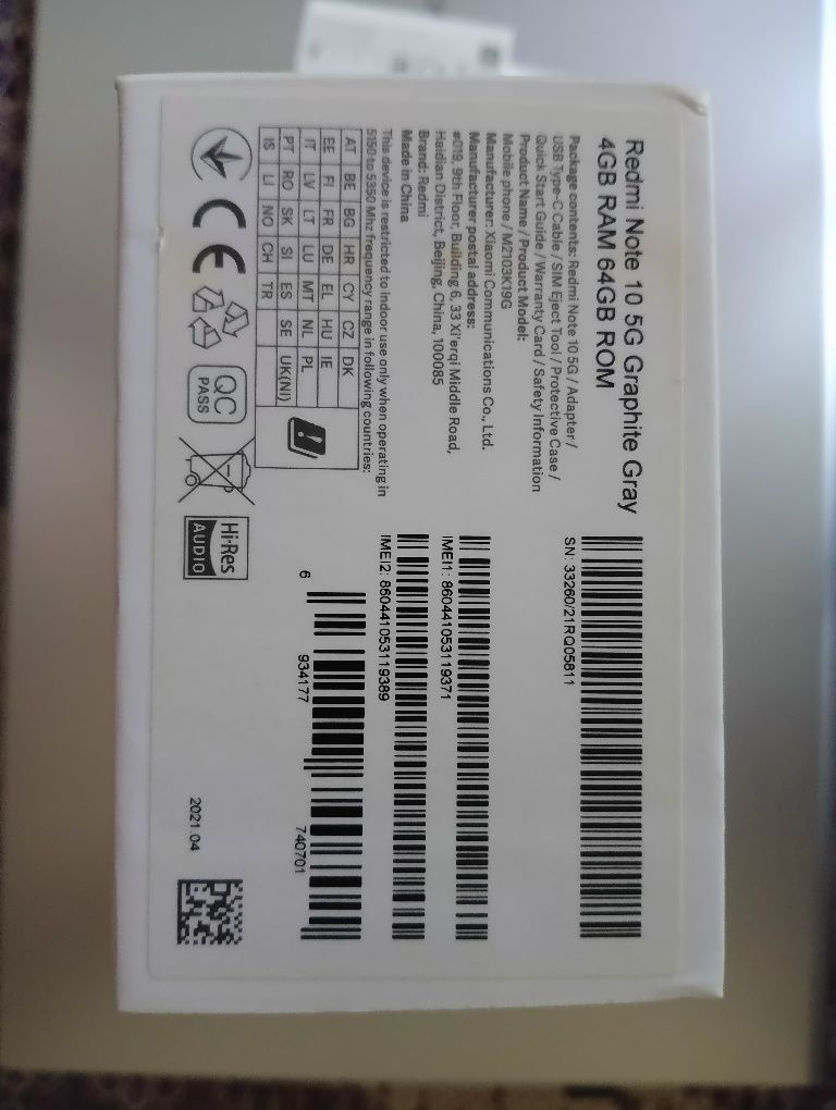 Redmi Note 10 , 4/64gb
