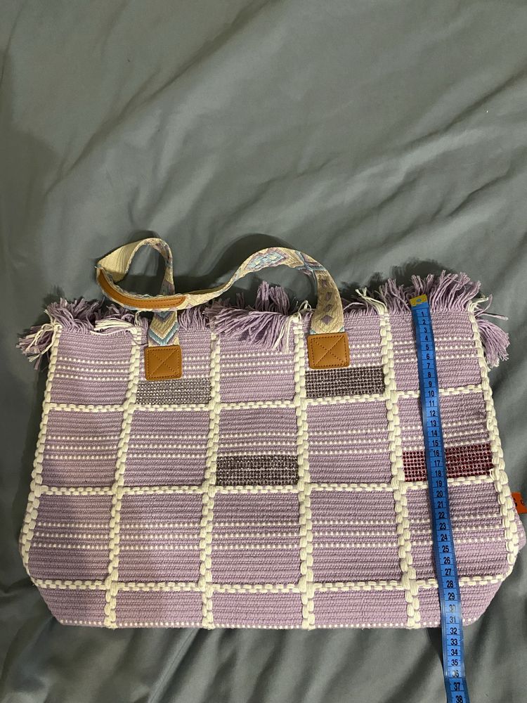 Плетена сумка, твідова