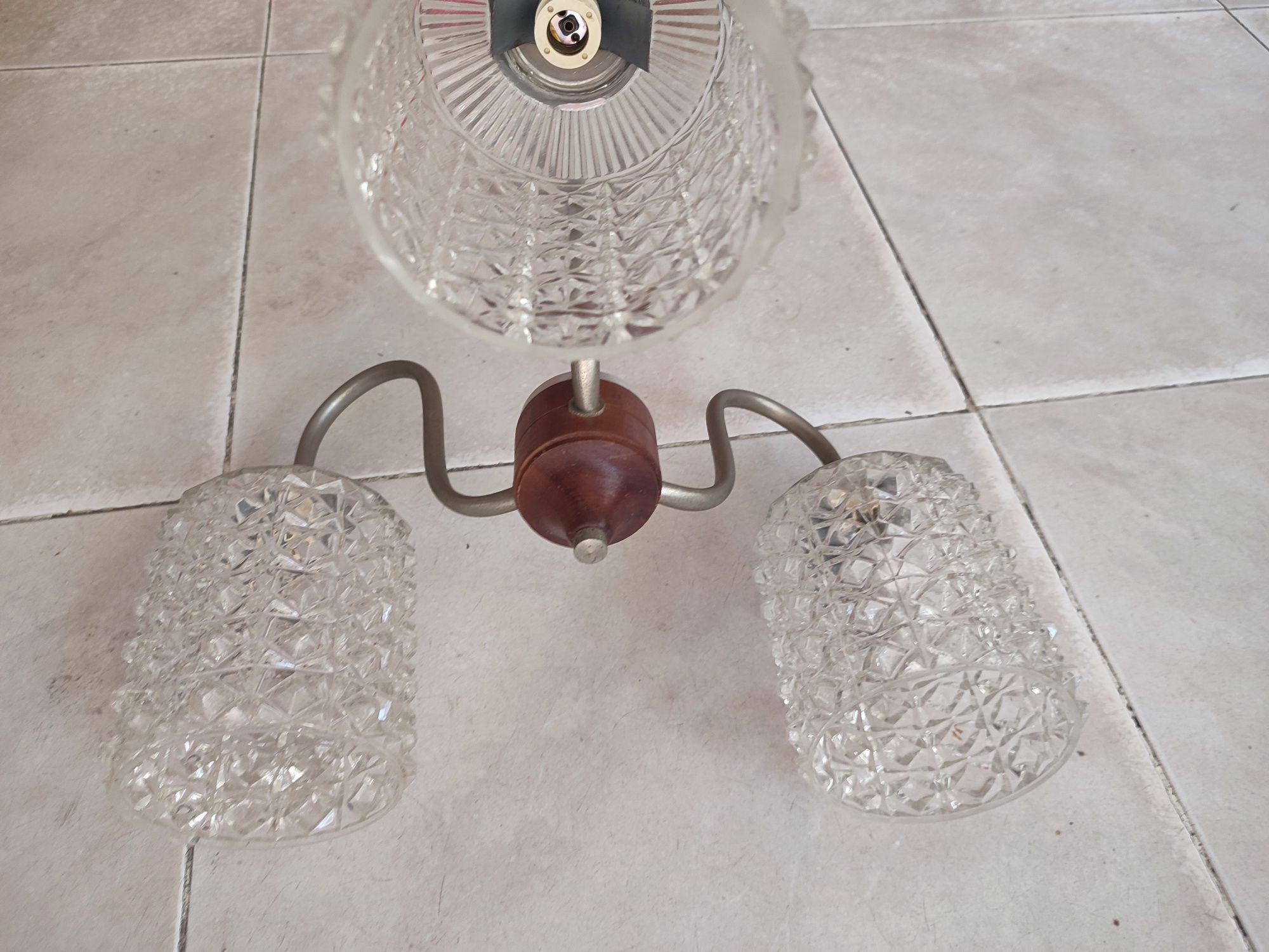 Candeeiro vintage arte deco retro a funcionar