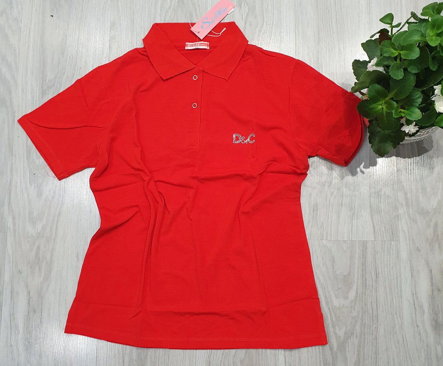 Bluzka polo czerwona M/L. OBK0106