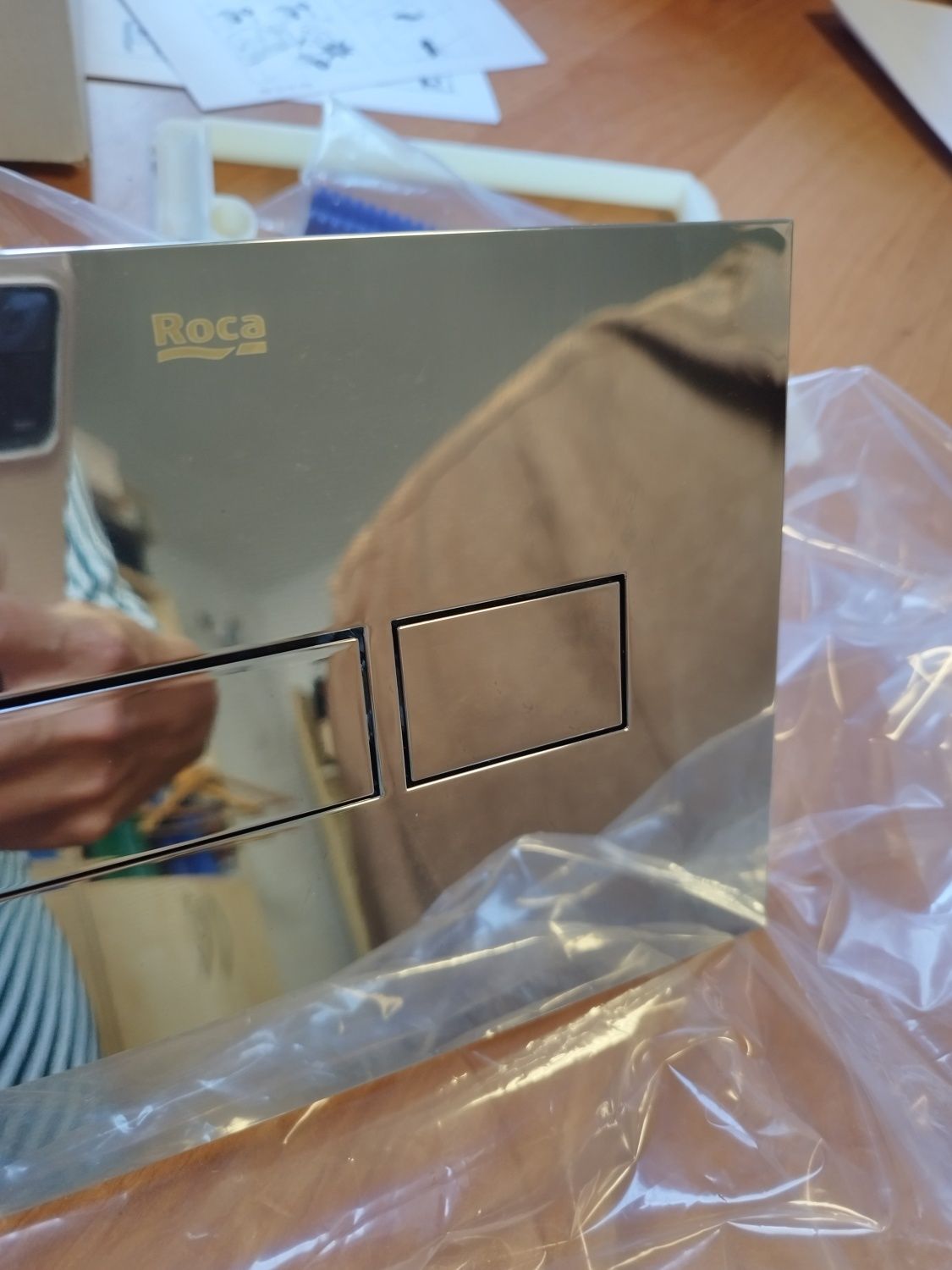 Przycisk spłukujący WC Roca Duplo chrom srebrny