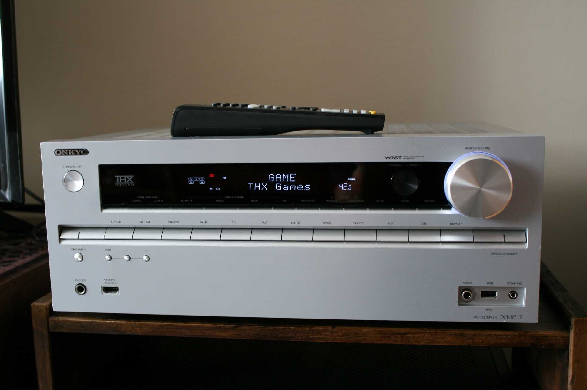 Mocny amplituner Onkyo TX NR 717 PHONO WiFi USB wzmacniacz kino domowe