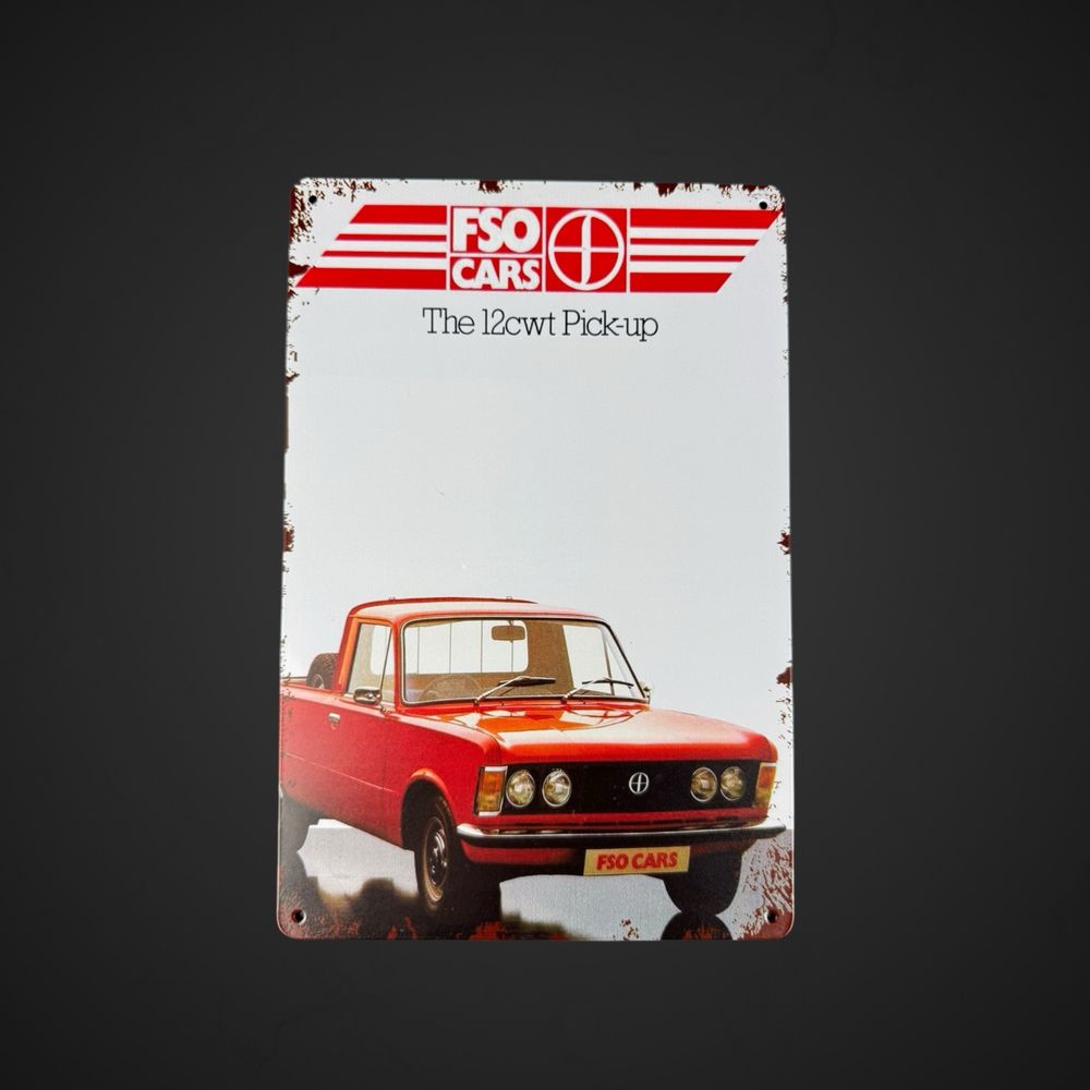 Tablica blaszana w stylu vintage Fiat 125p Pickup B51/062502