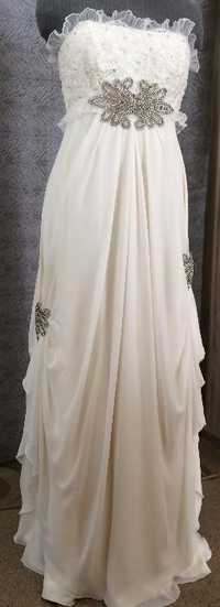 Свадебное платье в античном стиле цвета шампань