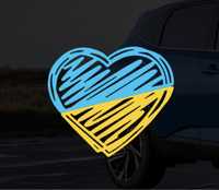 Наклейка на авто Серце України