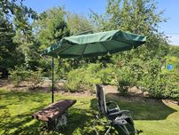 Parasol ogrodowy 350cm DUŻY SKŁADANY z Falbaną Mocny