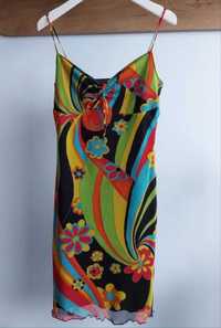 Sukienka kolorowa na lato na plażę cienkie ramiączkach Orsay r. S