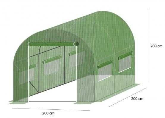 Tunel ogrodowy zielony 200X200X200cm Ocynk