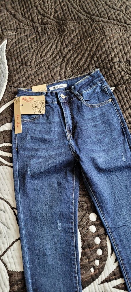 Spodnie granatowe jeans - nowe z metką