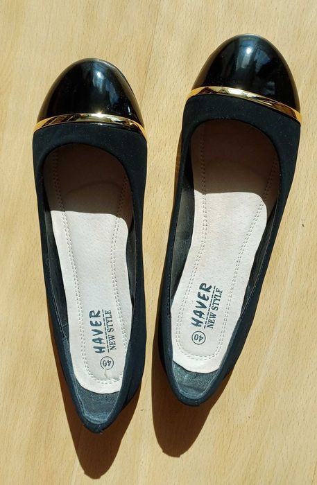 czarne balerinki Haver r.40 25,5 cm praktycznie jak nowe!