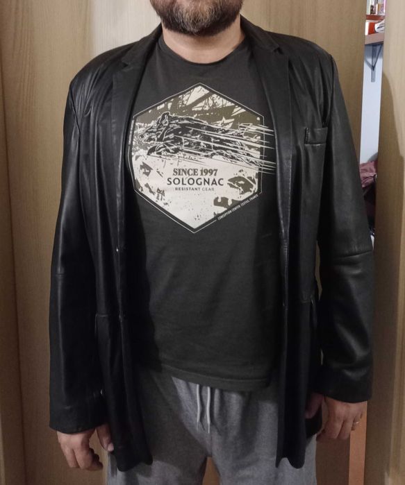 męska marynarka kurtka skórzana Cinque rozmiar 54