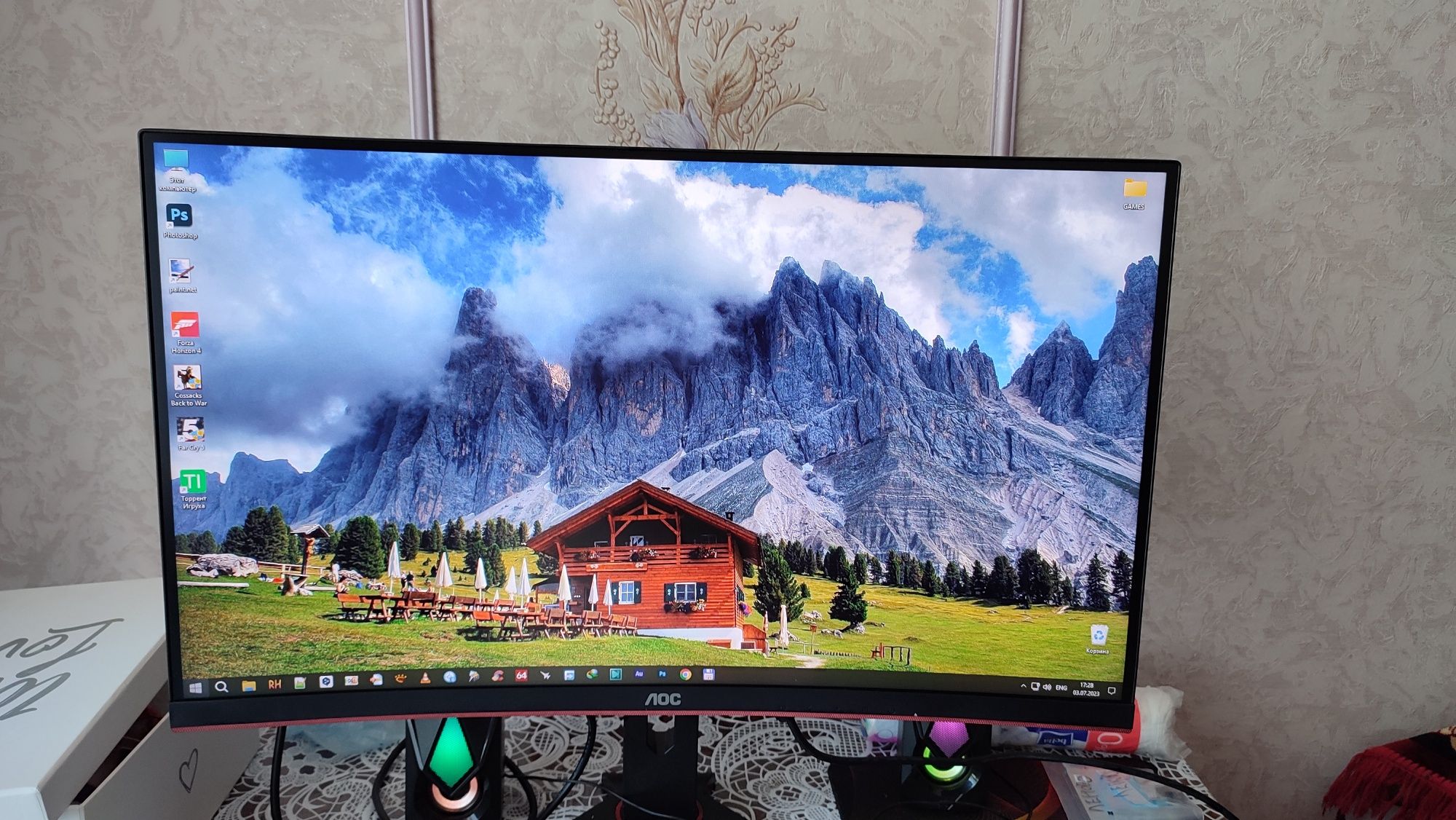 Монітор 27" AOC C27G1 144hz 1mc на запчасті.