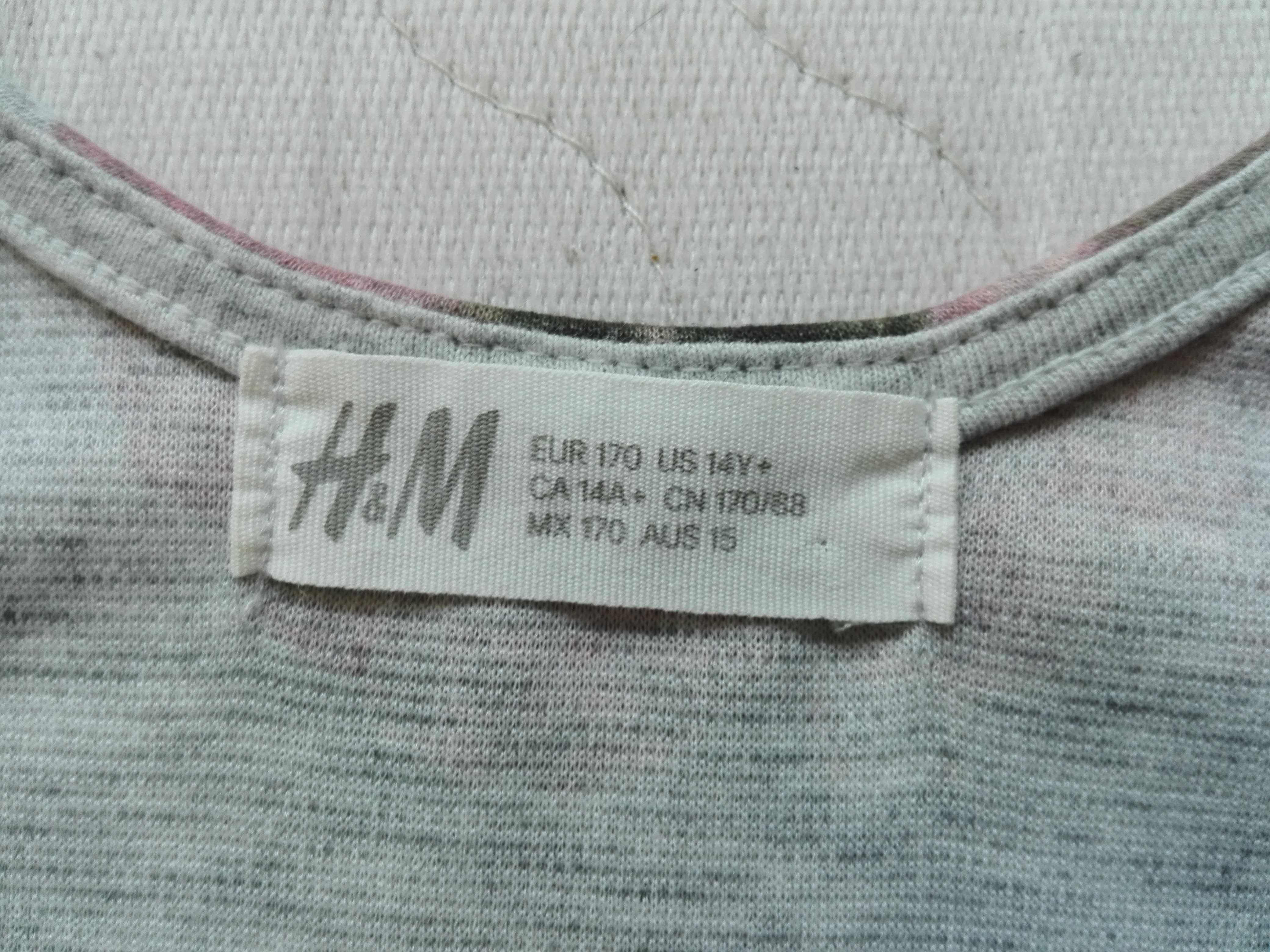 szara sukienka na lato, 152-158, 12-14 lat, H&M, w kwiaty