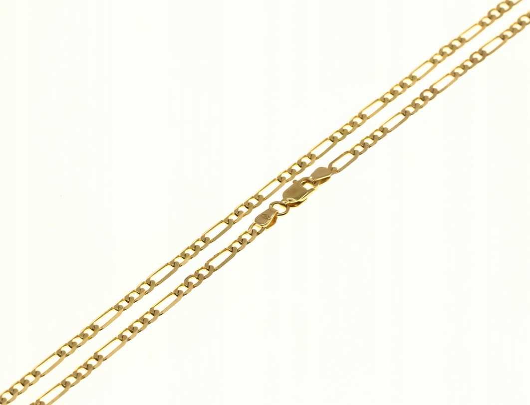 Złoty ŁAŃCUSZEK FIGARO złoto pr.585 60 cm KUTY