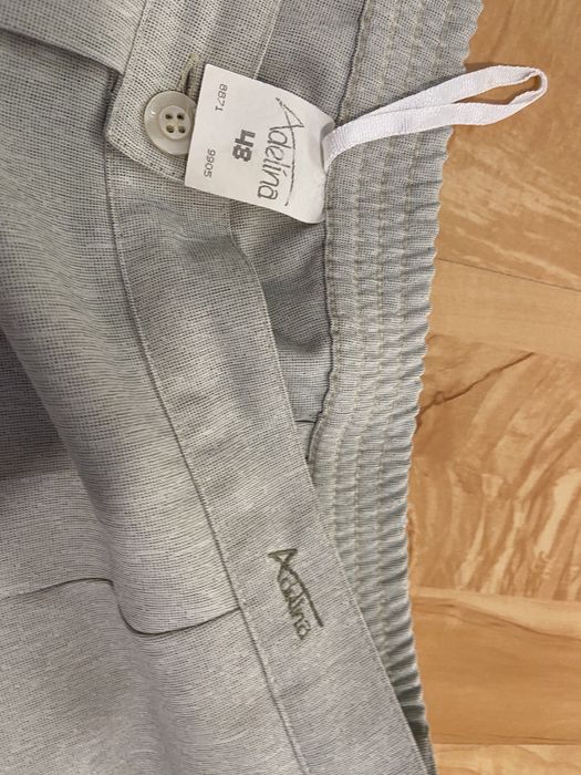 Adelina 48 4XL seledynowe spodenki spodnie capri na kant