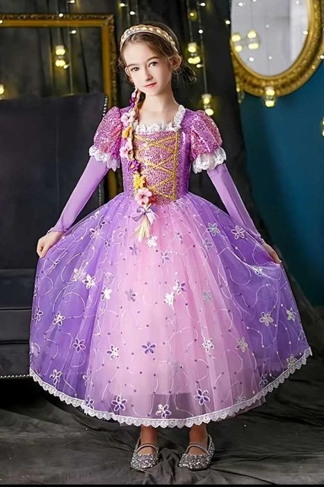 Strój balowy ROSZPUNKA fioletowa Księżniczka