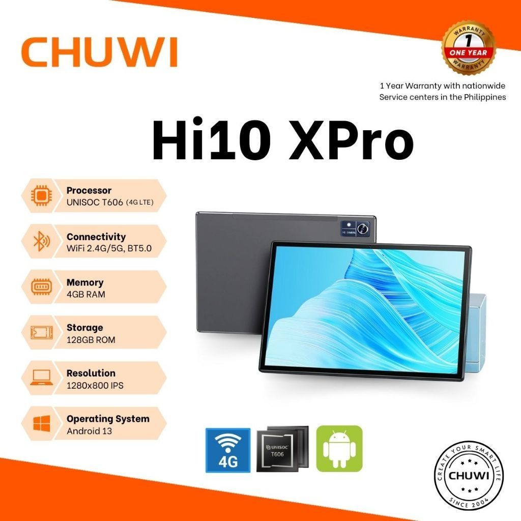 Планшет Chuwi Hi10 X Pro 4/128Gb 4G 10,1" Android 13 Unisoc 7000mah