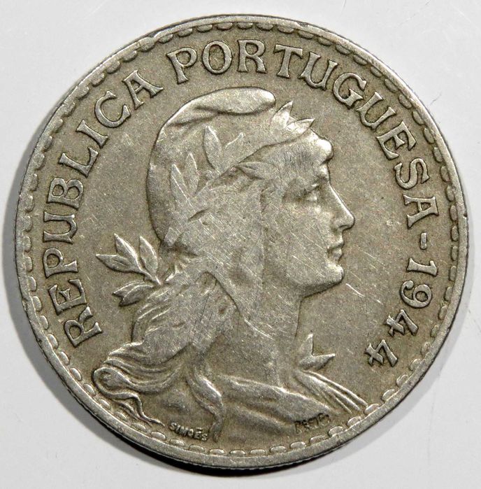 Republica Portuguesa - 1 Escudo 1944 BC+
