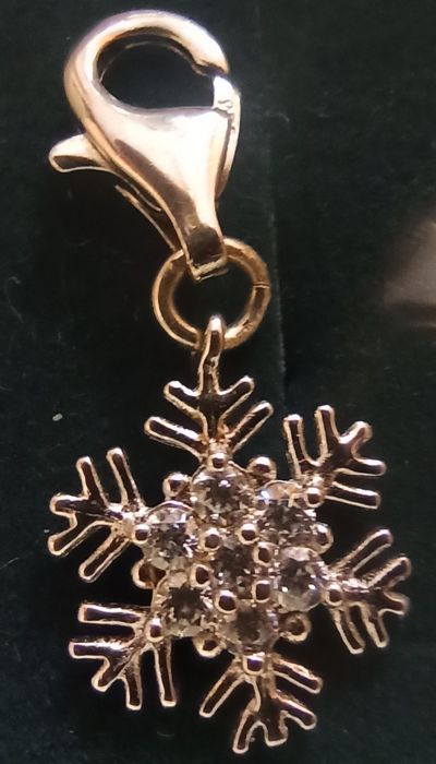 Srebrna zawieszka, charms śnieżynka do bransoletki