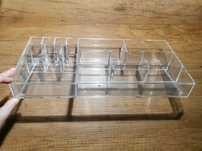 NOWY organizer bezbarwny na kosmetyki akryl 25,5cm / 16 cm