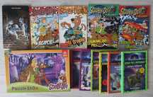 Puzzle, komiksy, książeczki Scooby Doo; zestaw