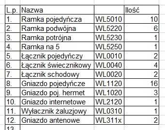 Hager Lumina gniazdka łączniki WL1120 WL5010