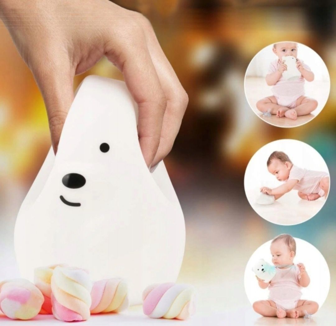 DeluXe Lampka Nocna Miś dla Dzieci Kolorowa RGB