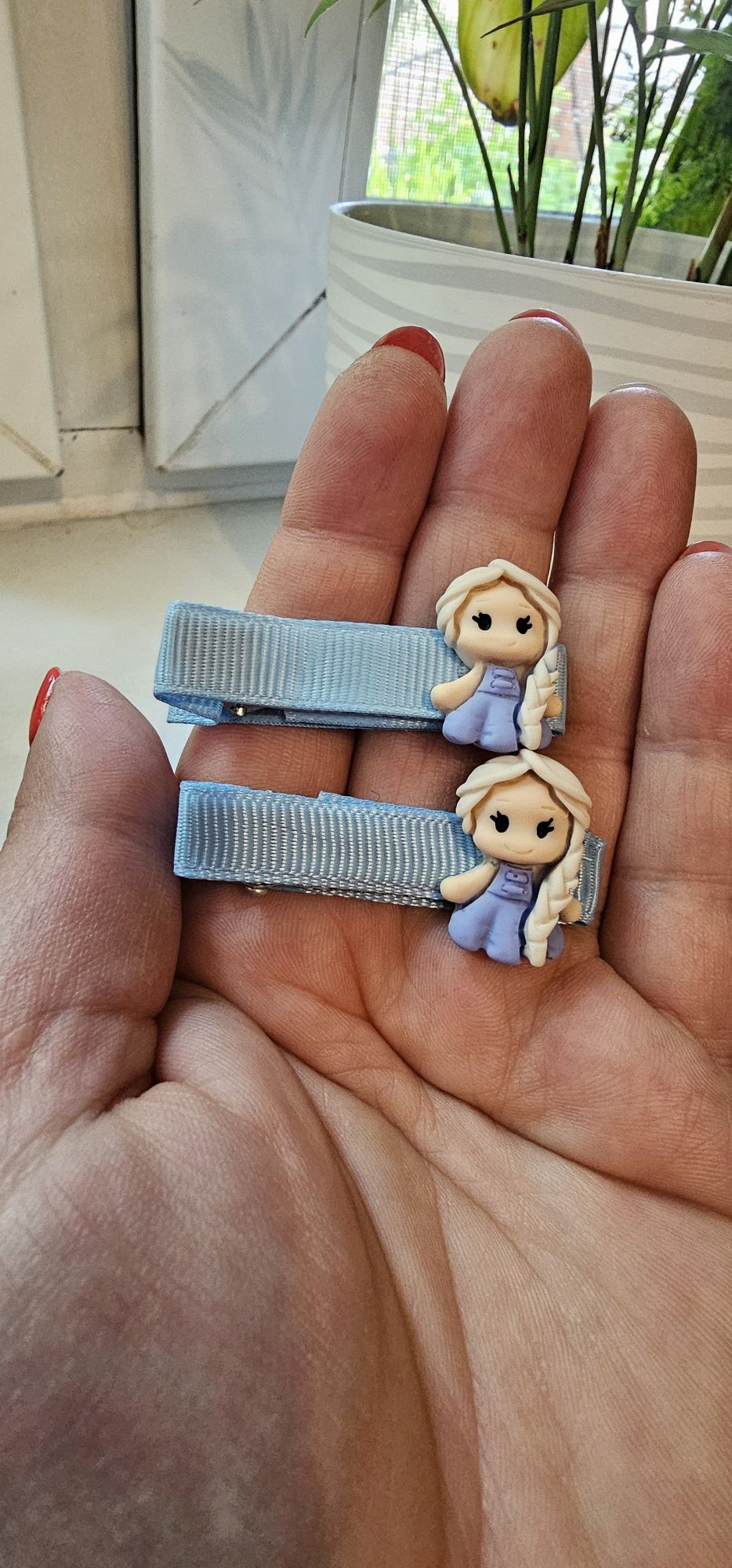 2szt spinki do włosów Elsa Kraina Lodu handmade