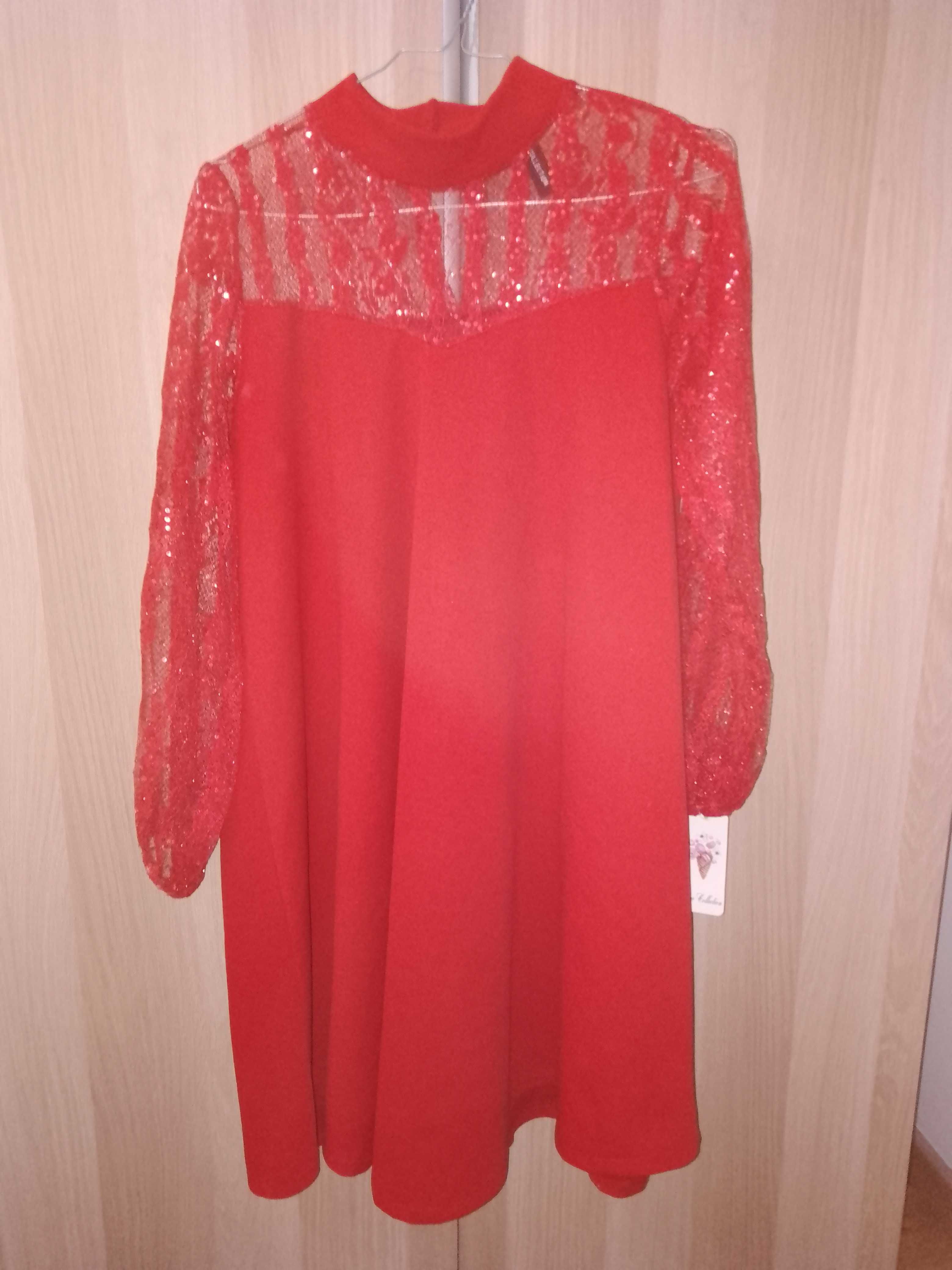 Vestido vermelho novo com etiqueta, para o Natal