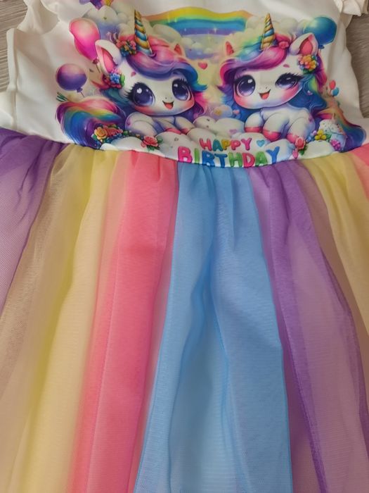 Sukienka urodziny tęcza rainbow