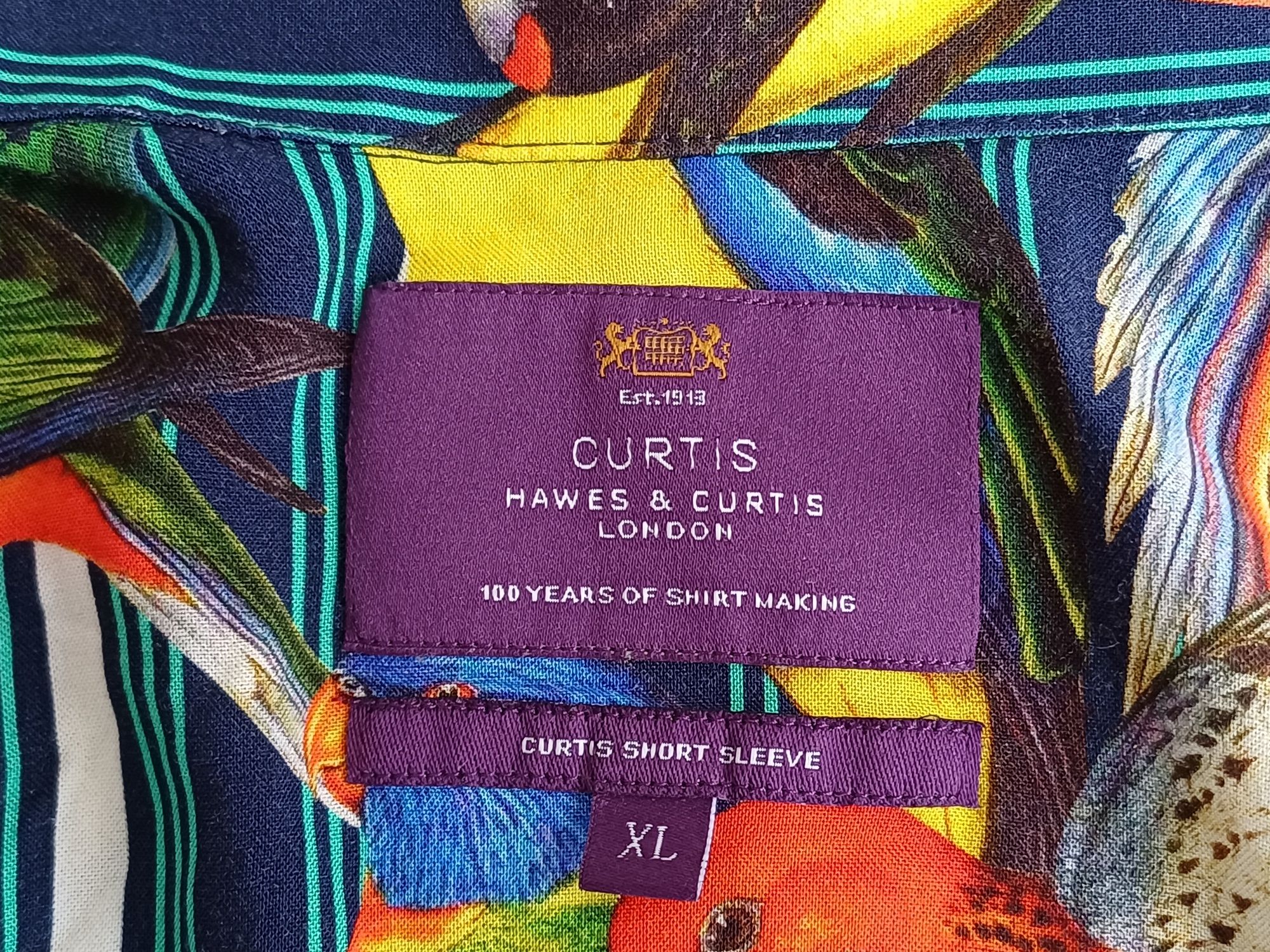 Яркая рубашка гавайка ,,Попугаи" бренда CURTIS ориг Англия L-XL