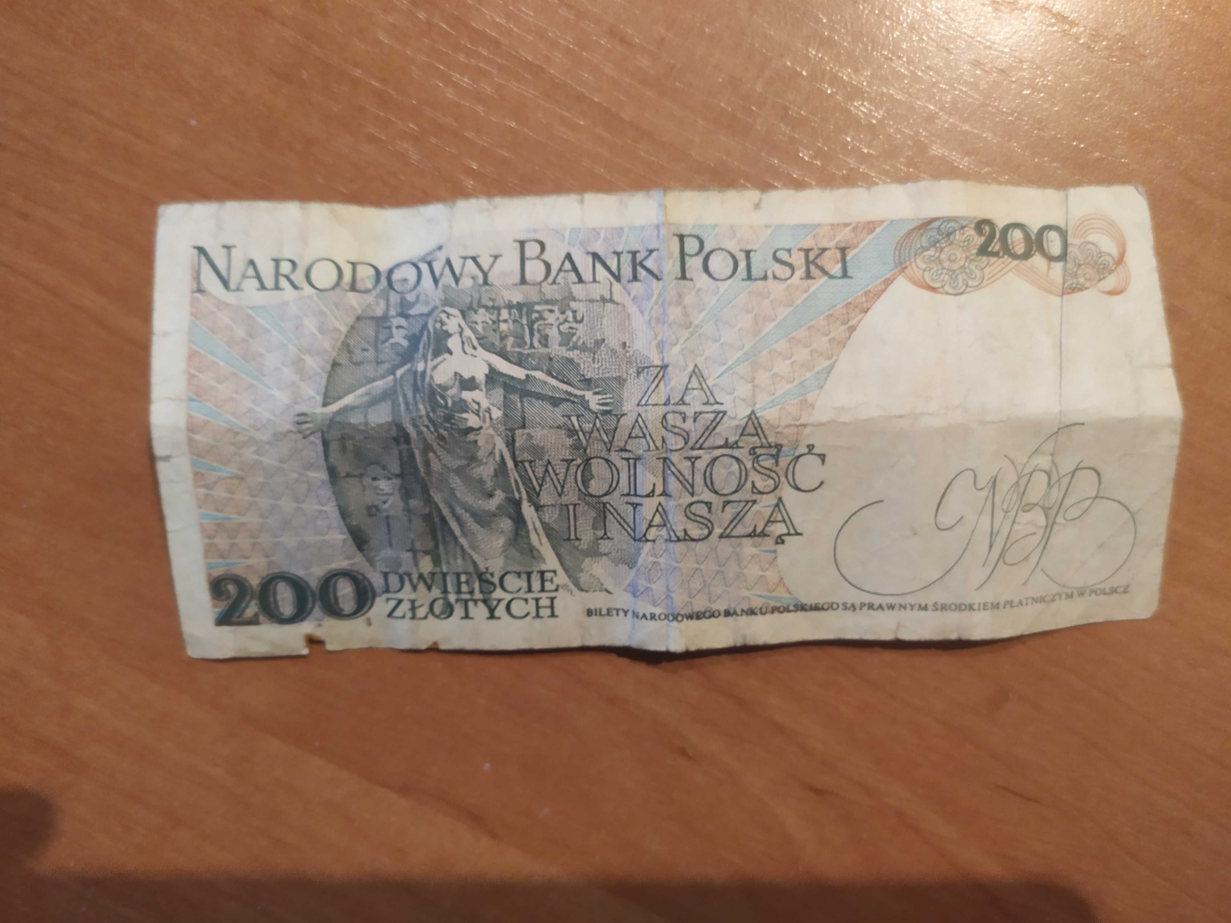 Banknot 200 złotych seria EC 1988 rok.