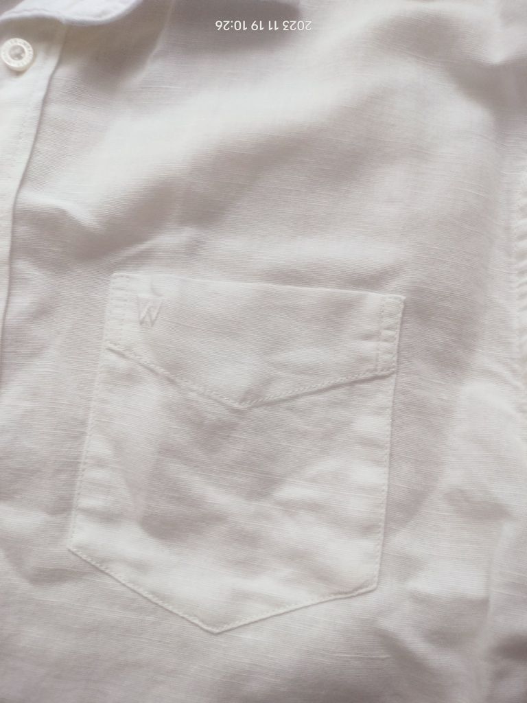 Koszula biała krótki rękaw Wrangler
