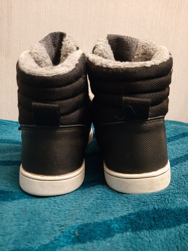 Czarne buty hummer za kostkę na rzep 30 zimowe dziecięce ocieplane
