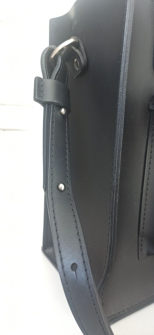 Сумка шопер шкіряна Pryanick Shopper S1 black mat