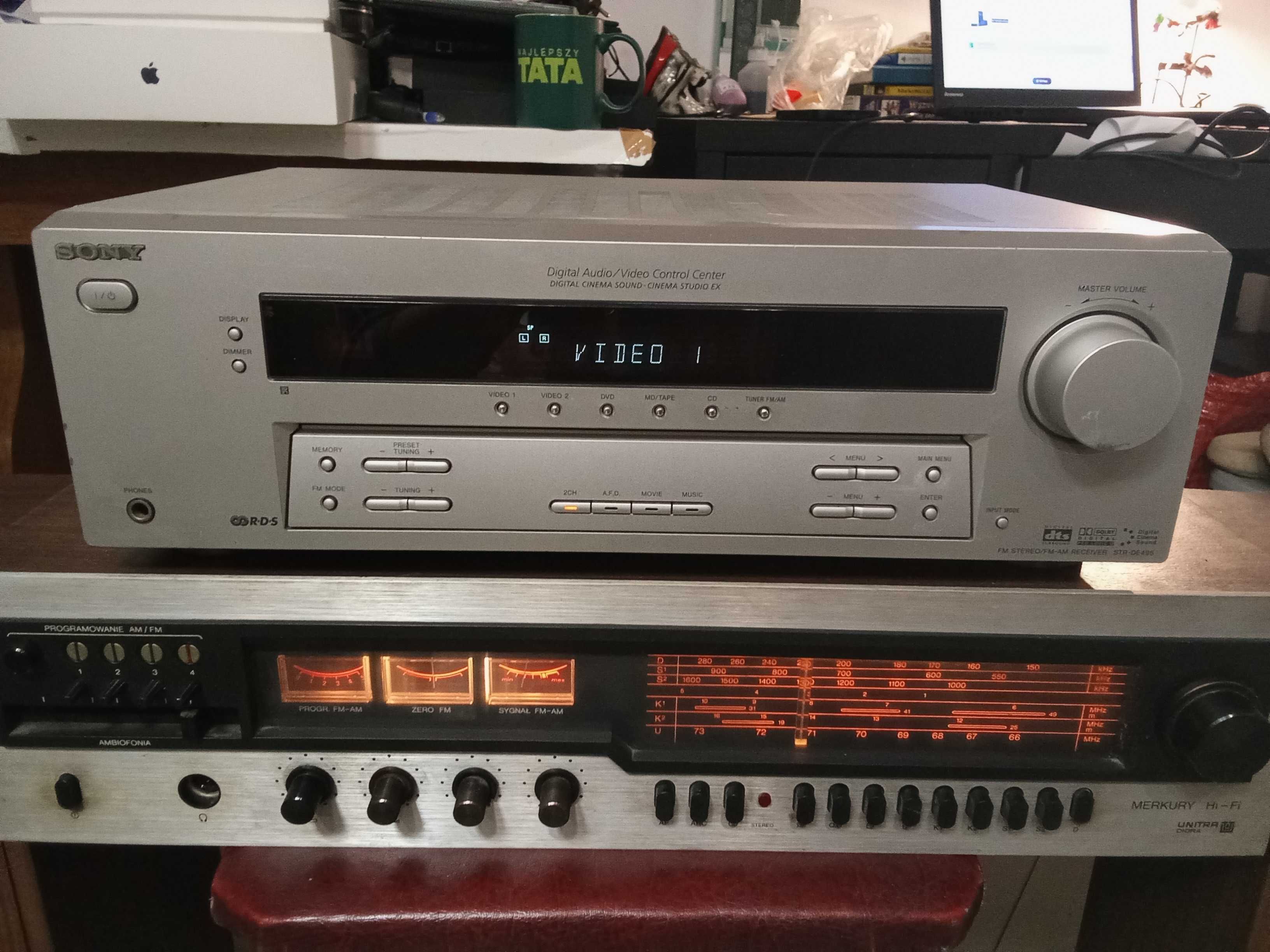 Zestaw audio merkury,sony str-de495+unitra zg30c14/ Nowy lombard