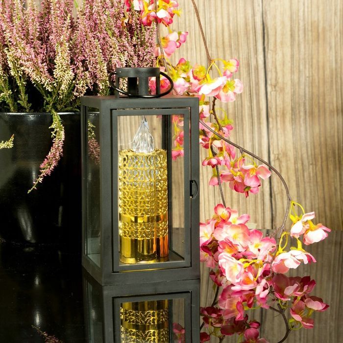 Latarenka dekoracyjna lampion ogrodowa latarnia czarna