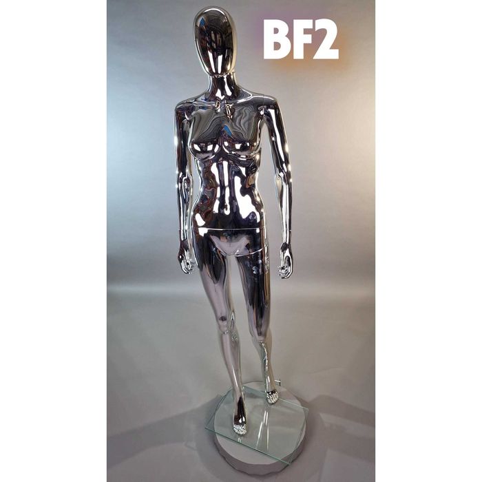 Manekin damski wystawowy  całopostaciowy złoty połysk/srebrny połysk