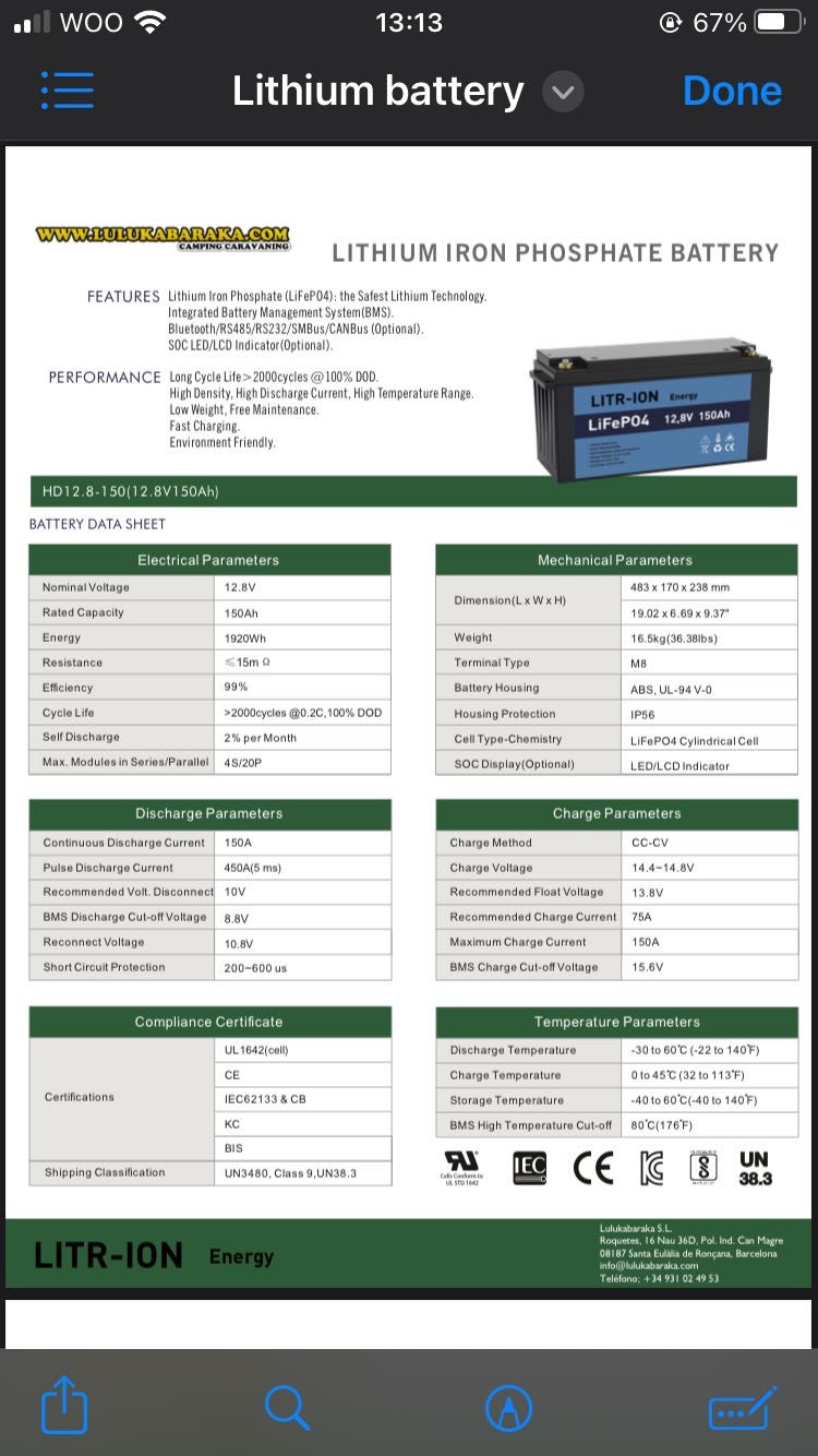 Bateria litio 150ah