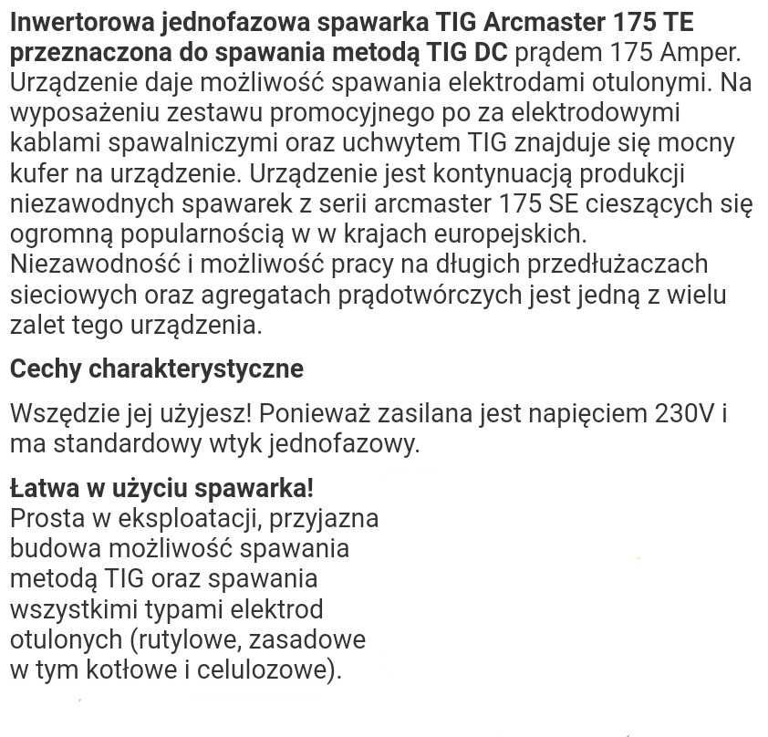 Spawarka TIG Thermalarc ARCMASTER 175TE