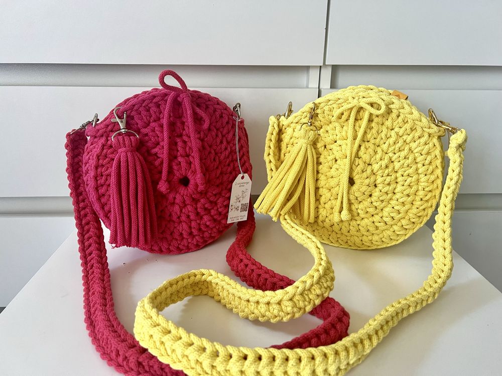 Okrągła torebka handmade