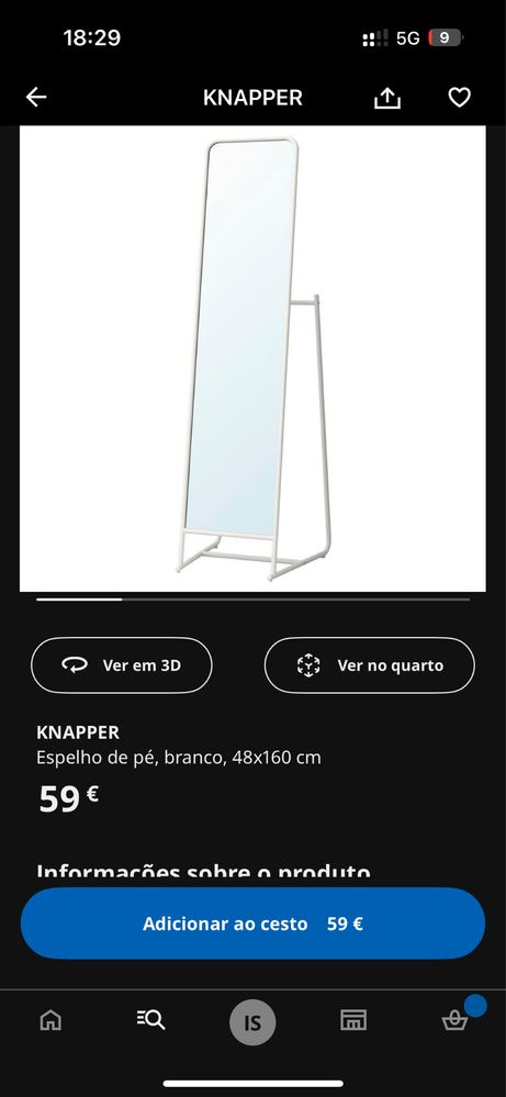 Espelho Ikea knapper
