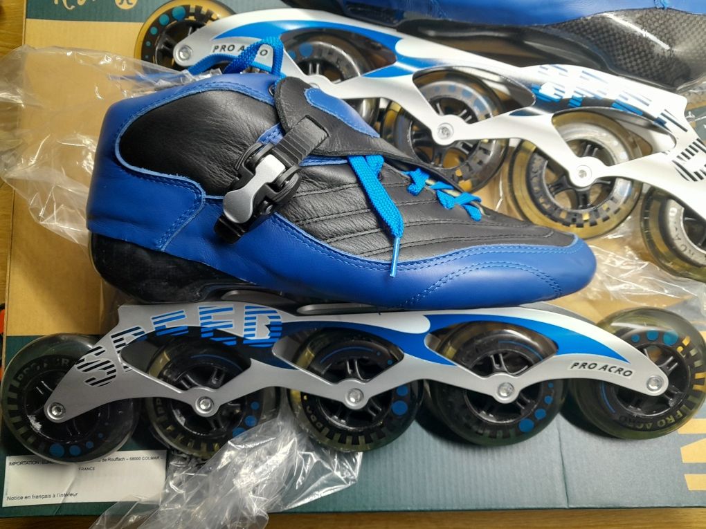 Rolki pro acro speed 5 kółek niebiesko czarne rozmiar 41 dł. 26cm