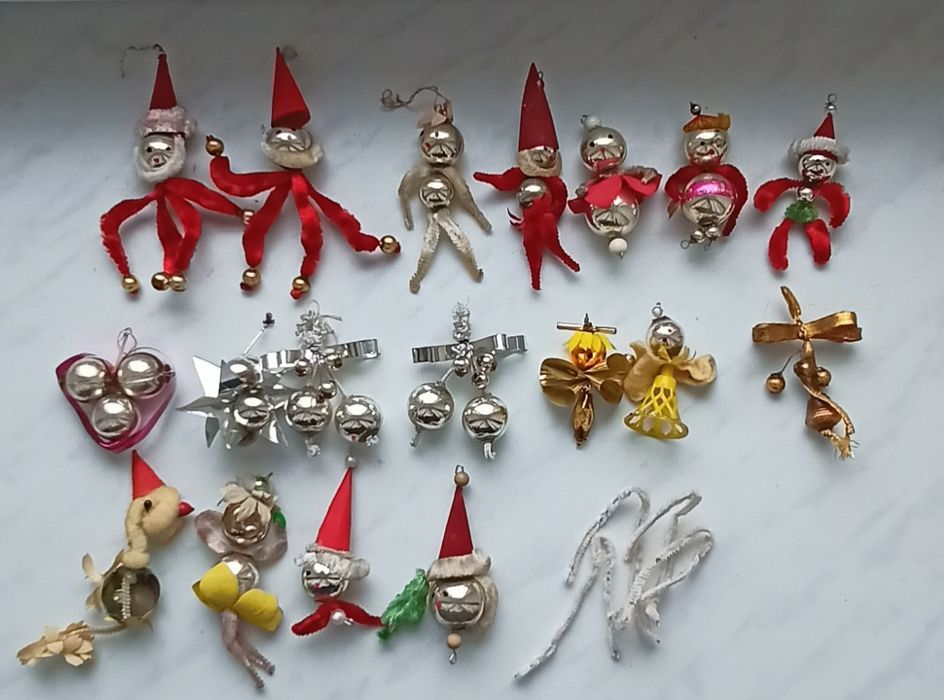 Bombki choinkowe PRL-zestaw pajacyków