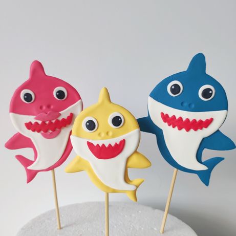 Figurki cukrowe na tort Baby shark topper