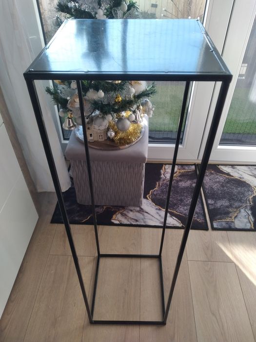 Stojak kwietnik metalowy stalowy  czarny na kwiaty wysoki